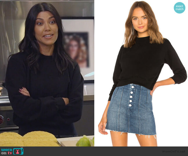 Cotton Citizen Milan Cropped Sweatshirt worn by Kourtney Kardashian on Keeping Up with the Kardashians