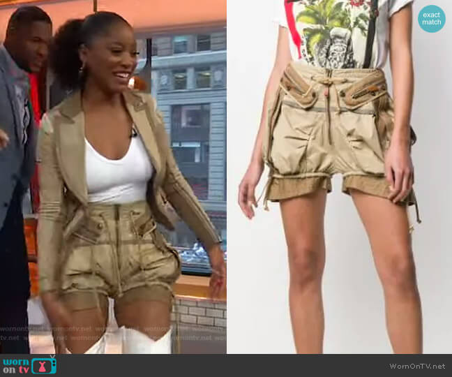 DSQUARED2 Operation Seroja Balloon Shorts worn by Keke Palmer on Good Morning America