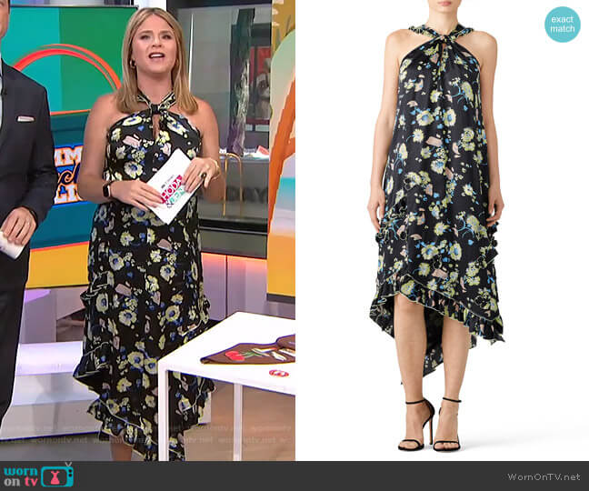 Derek Lam 10 Crosby Floral Halter Dress worn by Jenna Bush Hager on Today