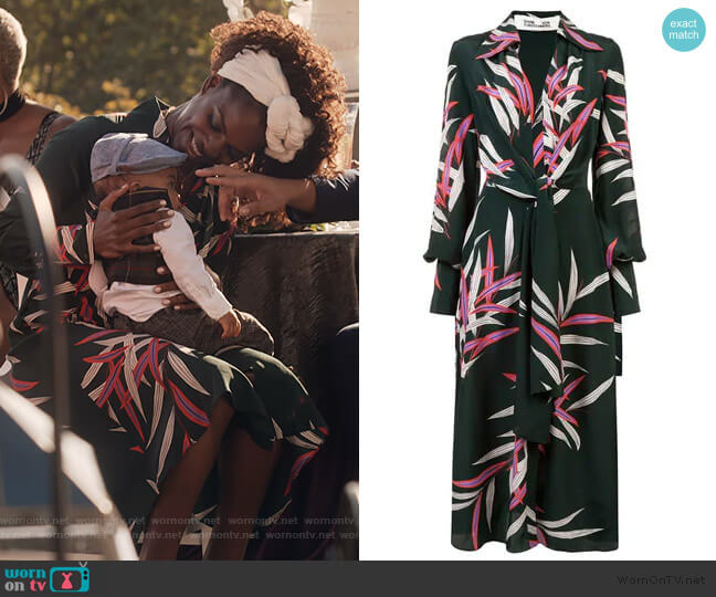 Diane von Furstenberg Plunge Front Wrap Dress worn by Angela Archer (Samantha Marie Ware) on What/If