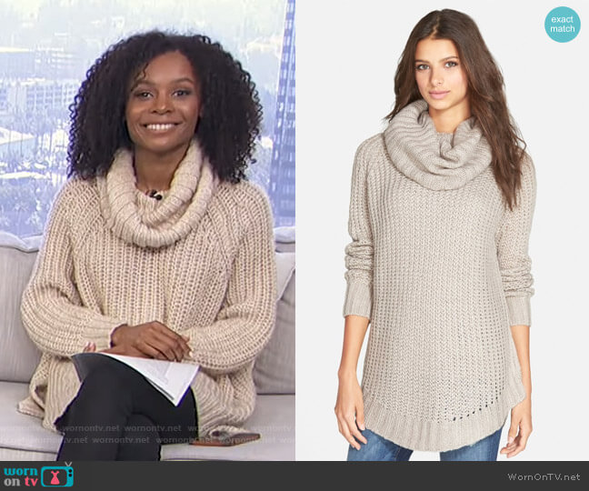 Dreamers by Debut Cowl Neck Sweater worn by Zuri Hall on E! News