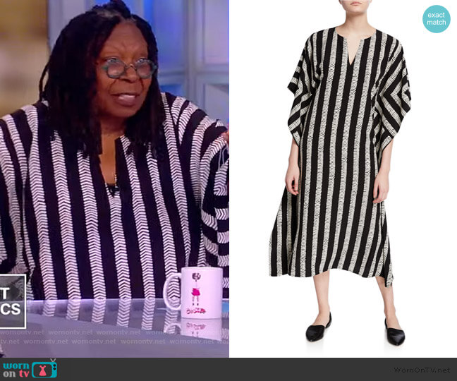 Dubgee by Whoopi Half Herringbone Striped Long Kimono Dress worn by Whoopi Goldberg on The View