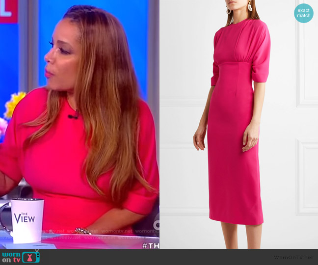 Emilia Wickstead Helga cloque midi dress worn by Sunny Hostin on The View