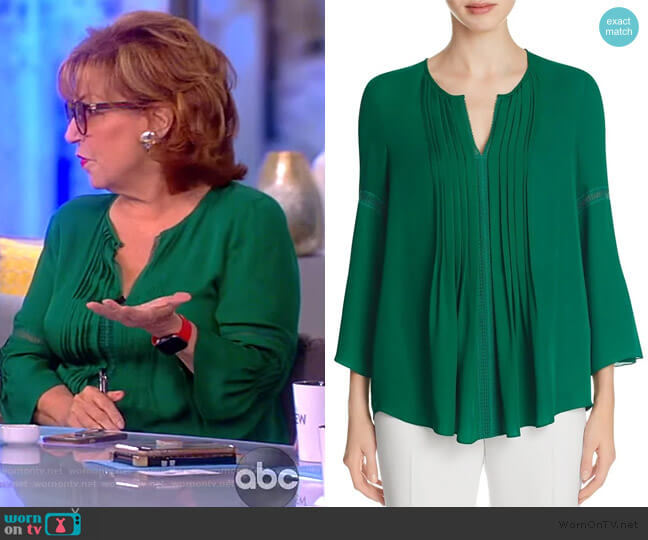 Elie Tahari Orion Pleated Blouse worn by Joy Behar on The View