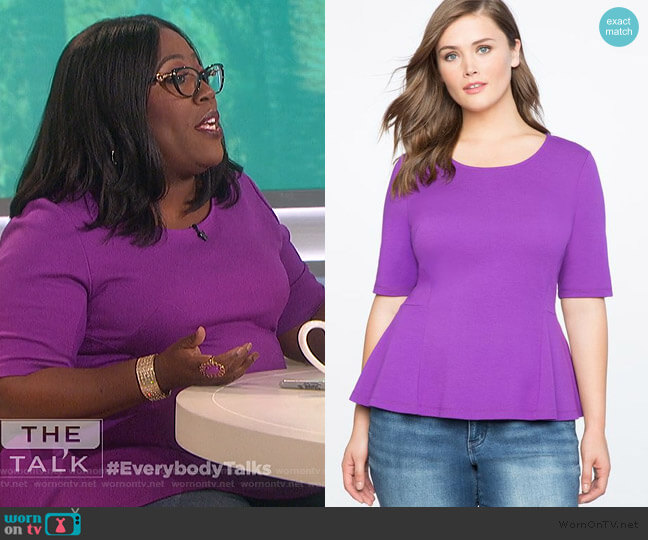 Eloquii Peplum Top worn by Sheryl Underwood on The Talk