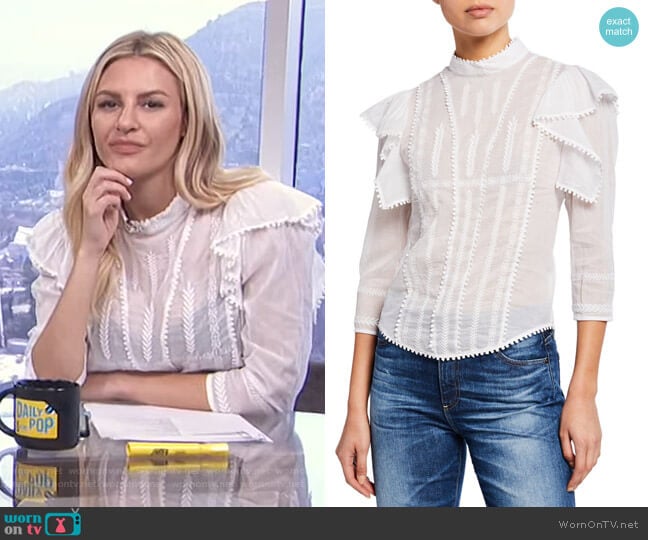 Isabel Marant Etoile Anny Blouse worn by Morgan Stewart on E! News