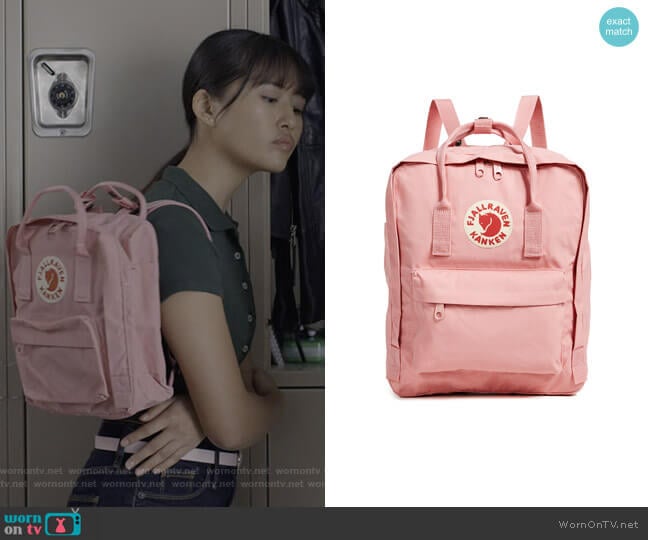 Fjallraven Kanken Backpack worn by Rachelle Cohen-Strauss (Haley Tju) on Trinkets