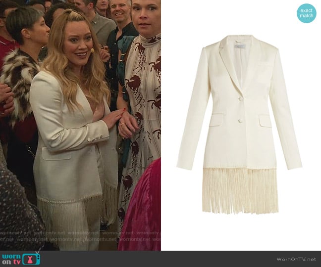 Gabriela Hearst Jose Fringed Blazer worn by Kelsey Peters (Hilary Duff) on Younger