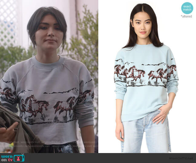Ganni Jefferson Isoli Sweatshirt worn by Cassidy Barrett (Daniella Pineda) on What/If