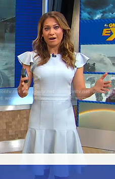 Ginger’s pastel blue ruffled dress on Good Morning America