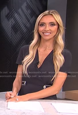 Giuliana’s black button detail wrap dress on E! News