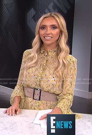 Giuliana’s yellow floral ruffled dress on E! News