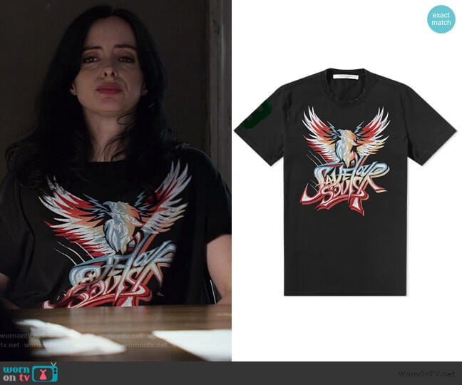 Givenchy Motocycle Tour Tee worn by Jessica Jones (Krysten Ritter) on Jessica Jones