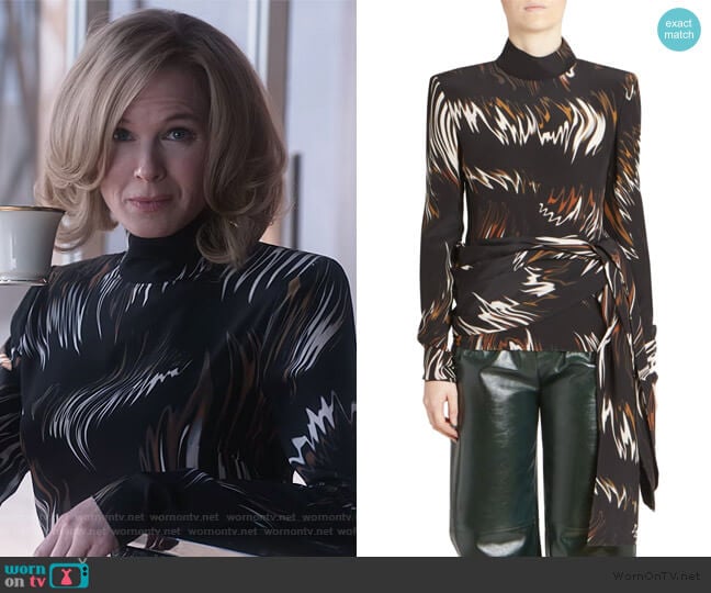 Givenchy Abstract Print Blouse worn by Anne Montgomery (Renee Zellweger) on What/If