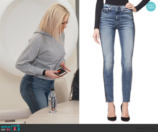 Good American Good Waist Stripe Skinny Jeans worn by Khloe Kardashian on Keeping Up with the Kardashians