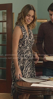 Grace’s printed zip front dress on Good Witch