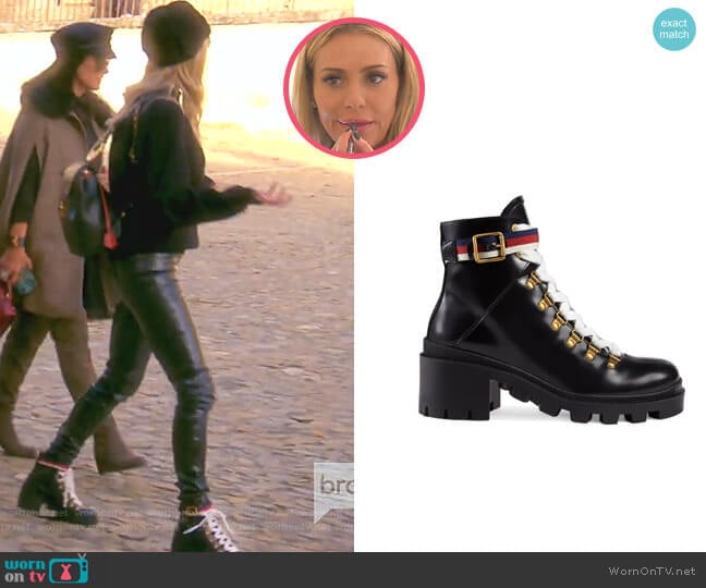 Gucci Trip Lug Sole Combat Boot worn by Dorit Kemsley on The Real Housewives of Beverly Hills