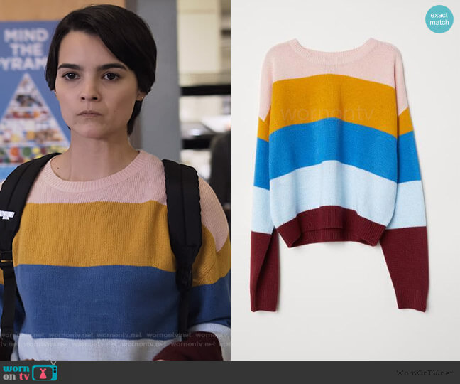 H&M Striped Sweater worn by Elodie Davis (Brianna Hildebrand) on Trinkets
