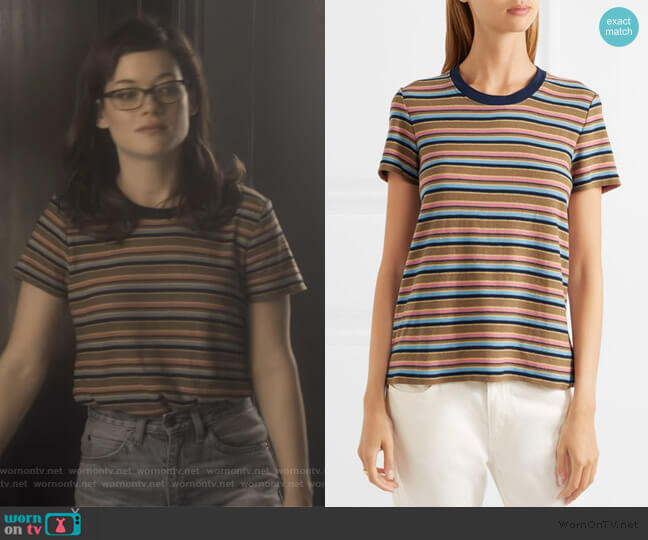 James Perse Vintage Boy striped cotton-blend jersey T-shirt worn by Lisa Donovan (Jane Levy) on What/If