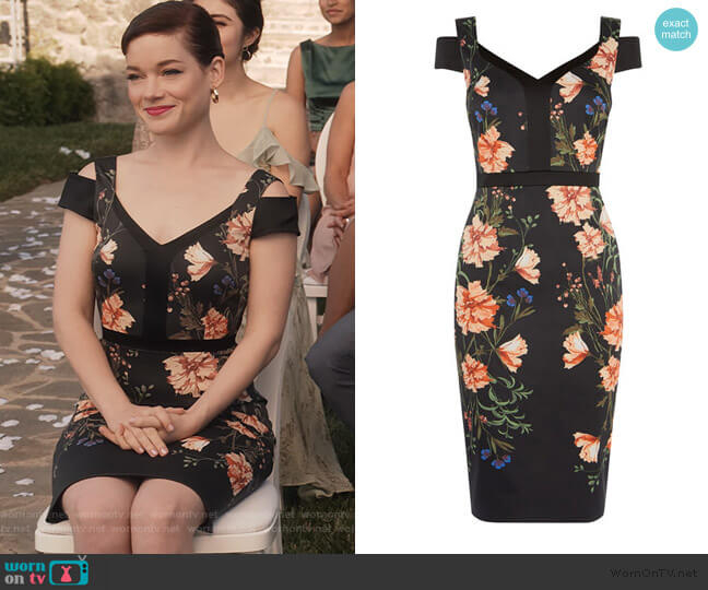 Karen Millen Floral Bodycon Dress worn by Lisa Donovan (Jane Levy) on What/If