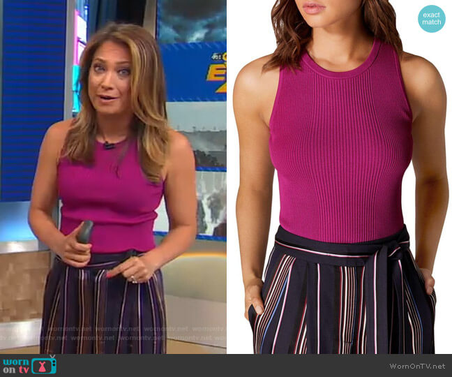 Karen Millen Knit Tank Top worn by Ginger Zee on Good Morning America