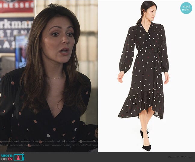 Kate Spade Bakery Dot Wrap Dress worn by Emily Rhodes (Italia Ricci) on Designated Survivor