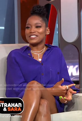 Keke’s purple shirt and shorts on GMA Strahan And Sara