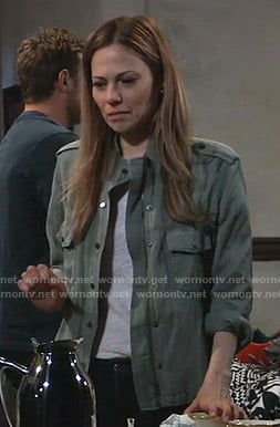 Kim’s green utility jacket on General Hospital