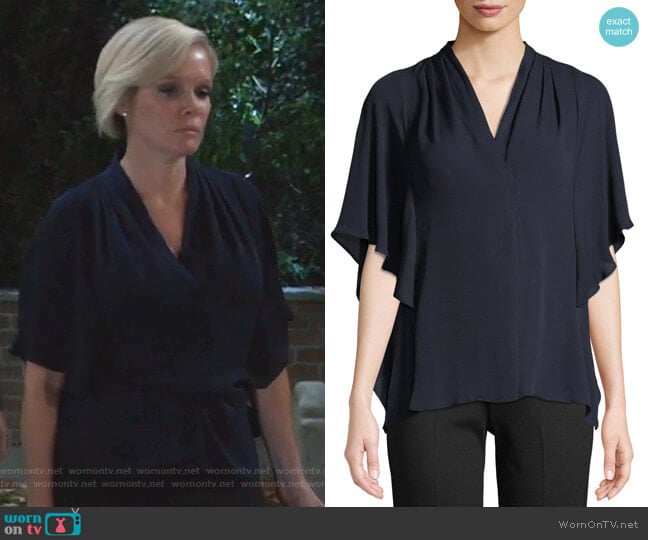 Kobi Halperin Carin Blouse worn by Ava Jerome (Maura West) on General Hospital