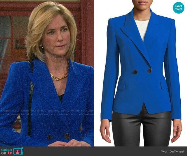 Kobi Halperin Corynne Double-Breasted Blazer worn by Eve Donovan (Kassie DePaiva) on Days of our Lives