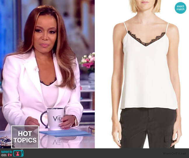 L'Agence Lia Lace Trim Silk Camisole worn by Sunny Hostin on The View