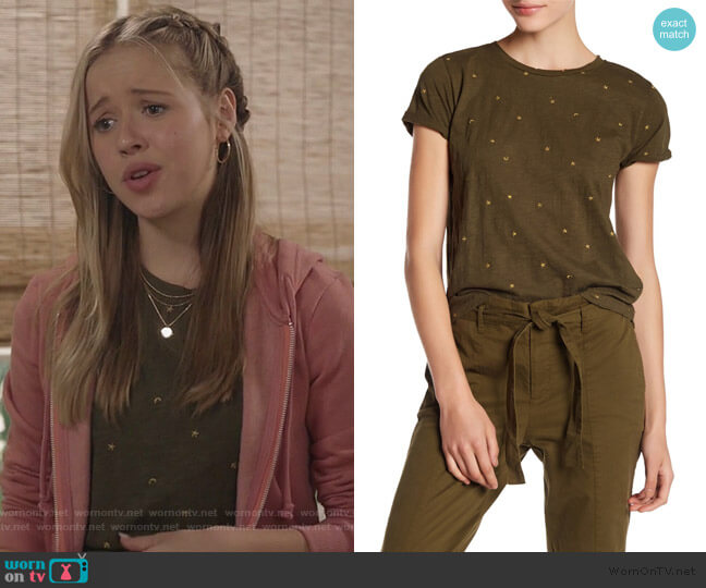 Lucky Brand Stars & Moon Tee worn by Samantha Hughes (Holly Barrett) on Life in Pieces
