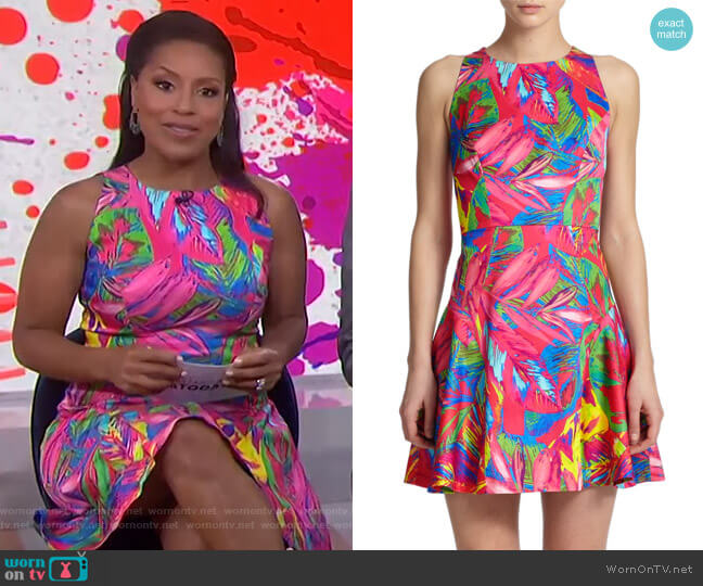 Milly Tropical Print Fit & Flare Dress worn by Sheinelle Jones on Today