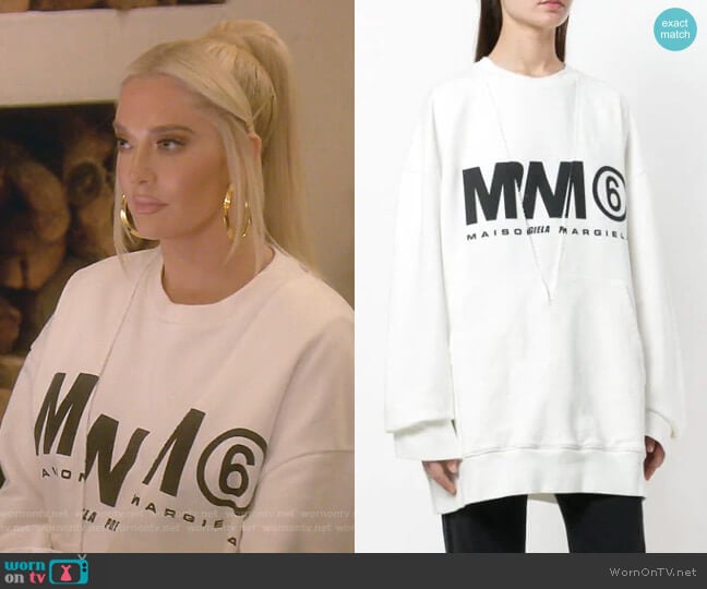 MM6 Maison Margiela Logo Printed Sweatshirt worn by Erika Jayne on The Real Housewives of Beverly Hills