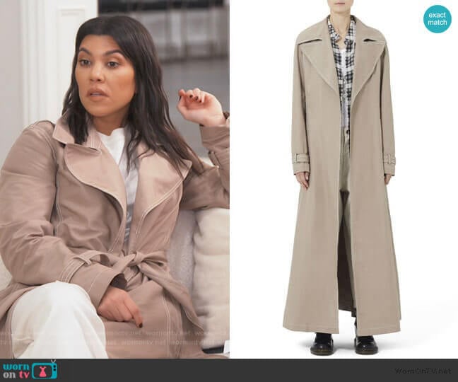 Marc Jacobs Redux Grunge Full-Length Belted Trench Coat worn by Kourtney Kardashian on Keeping Up with the Kardashians