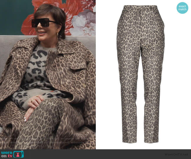 Max Mara Leopard Pants worn by Kris Jenner on Keeping Up with the Kardashians