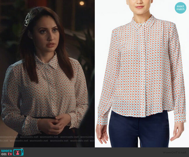 Weekend Max Mara Silk Fish-Print Shirt worn by Ana Torres (Francia Raisa) on Grown-ish