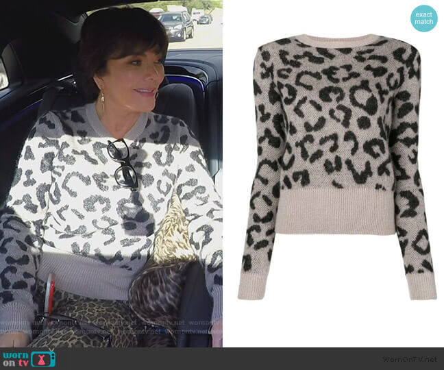 Max Mara Leopard Print Sweater worn by Kris Jenner on Keeping Up with the Kardashians