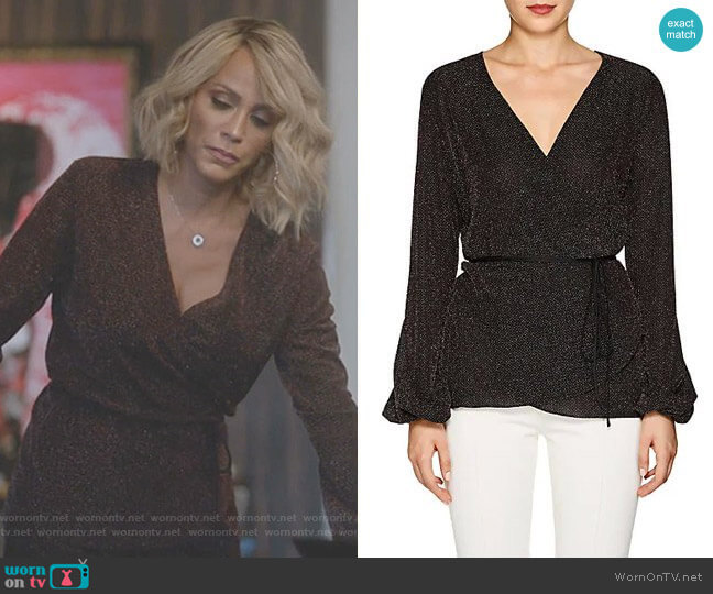 Juan Carlos Obando Metallic Jersey Wrap Top worn by Giselle (Nicole Ari Parker) on Empire