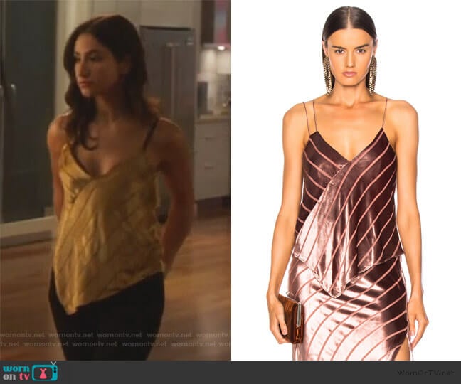 Michelle Mason Asymmetric Cami worn by Adena El-Amin (Nikohl Boosheri) on The Bold Type