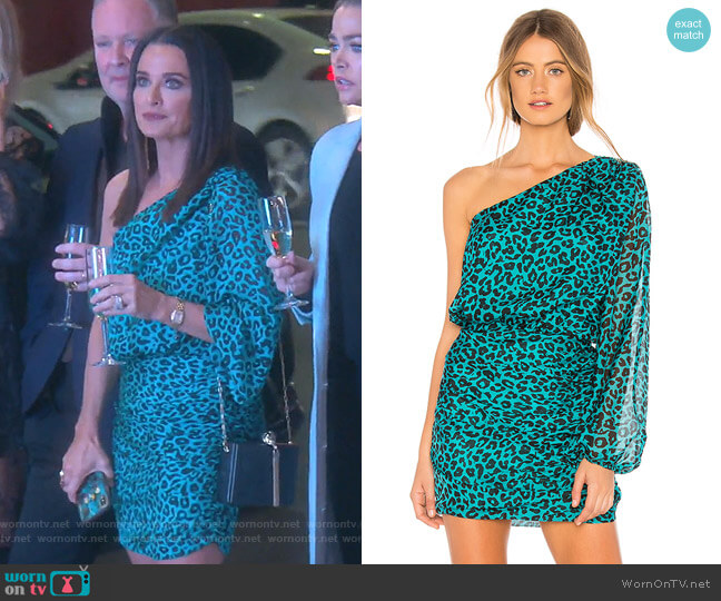 Michelle Mason One Sleeve Mini Dress worn by Kyle Richards on The Real Housewives of Beverly Hills