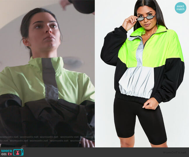 Missguided Neon Windbreaker Jacket worn by Kendall Jenner on Keeping Up with the Kardashians