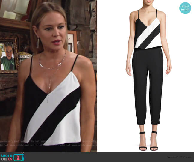 Parker Frida Jumpsuit worn by Sharon Newman (Sharon Case) on The Young and the Restless