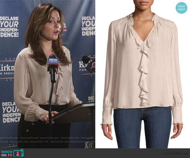 Parker Tilly V-Neck Ruffle Combo Blouse worn by Emily Rhodes (Italia Ricci) on Designated Survivor