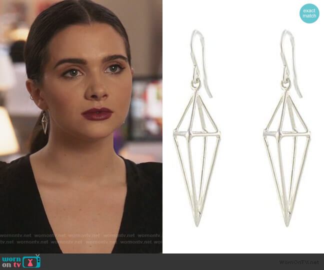 Peggy Li Triangle Cage Earrings worn by Jane Sloan (Katie Stevens) on The Bold Type