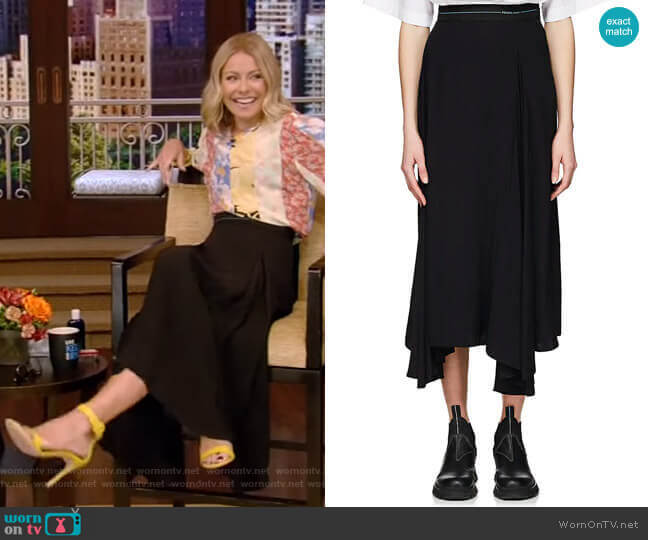 Prada Pleated Godet Skirt worn by Kelly Ripa on Live with Kelly and Mark