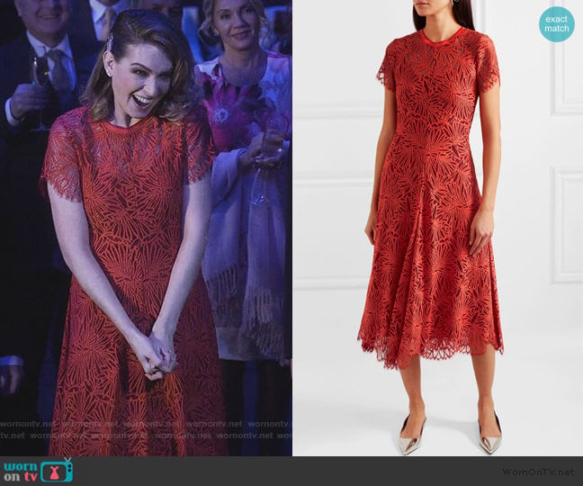 Proenza Schouler Lace midi dress worn by Alex Kirkman (Natascha McElhone) on Designated Survivor