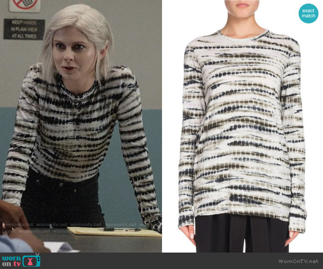 Proenza Schouler Long-Sleeve Tie-Dye T-Shirt worn by Liv Moore (Rose McIver) on iZombie