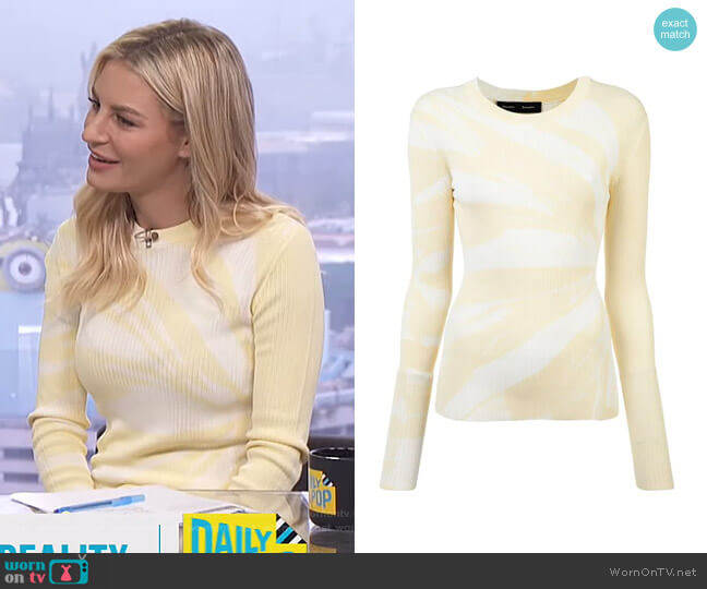 Proenza Schouler Tie Dye Rib Knit Top worn by Morgan Stewart on E! News