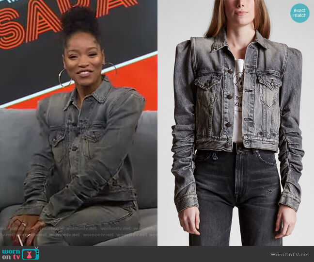 R13 Kelsey Shirring Denim Jacket worn by Keke Palmer on Good Morning America